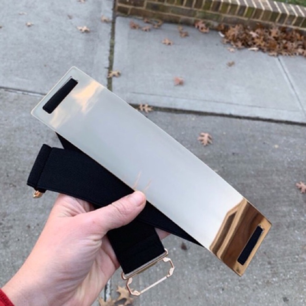 Gold Metal Elastic Mirror Golden Metal Blets - Picture 6 of 8